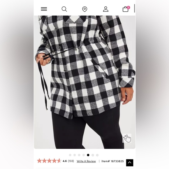 Torrid Brushed Cotton Buffalo Plaid Shacket Jacket - Picture 5 of 9